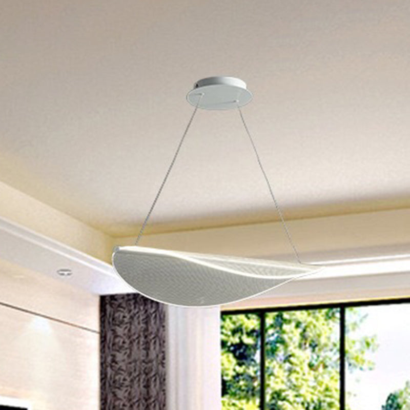 Acrylic Leaf Shaped Pendant Light Simplicity White LED Suspension Lighting for Bedroom White 23.5" Clearhalo 'Ceiling Lights' 'Modern Pendants' 'Modern' 'Pendant Lights' 'Pendants' Lighting' 2593083