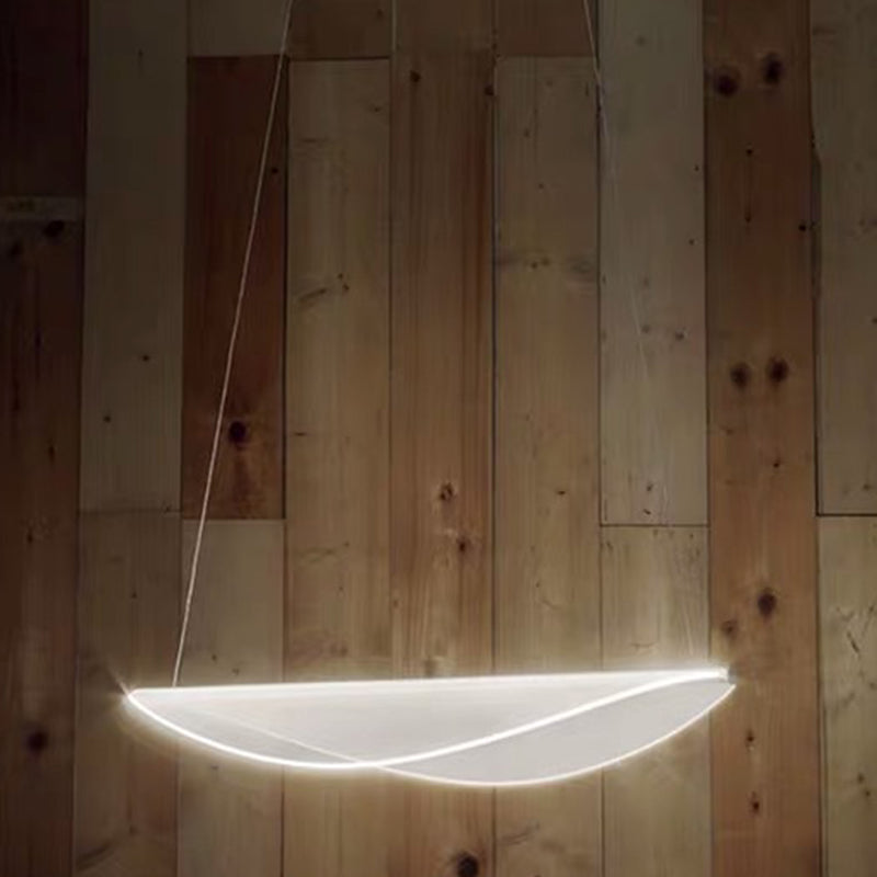 Acrylic Leaf Shaped Pendant Light Simplicity White LED Suspension Lighting for Bedroom Clearhalo 'Ceiling Lights' 'Modern Pendants' 'Modern' 'Pendant Lights' 'Pendants' Lighting' 2593087