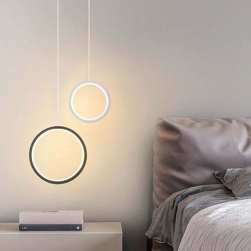 Simple Ring Shaped Hanging Lamp Kit Metal LED Bedside Suspension Pendant Light Clearhalo 'Ceiling Lights' 'Modern Pendants' 'Modern' 'Pendant Lights' 'Pendants' Lighting' 2593089