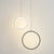 Simple Ring Shaped Hanging Lamp Kit Metal LED Bedside Suspension Pendant Light 2 Black-White Clearhalo 'Ceiling Lights' 'Modern Pendants' 'Modern' 'Pendant Lights' 'Pendants' Lighting' 2593090