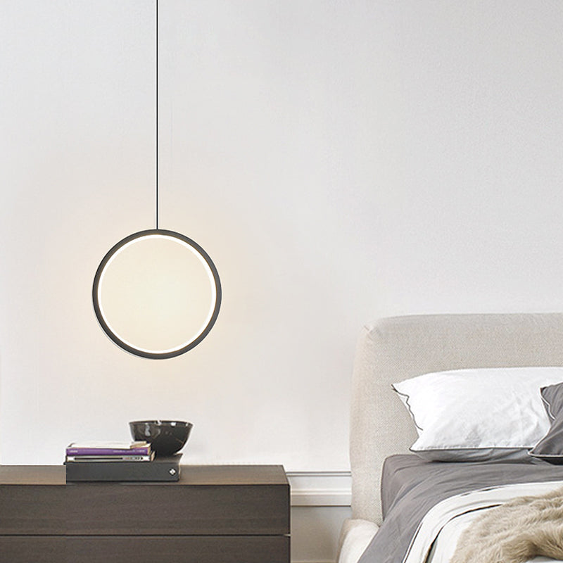 Simple Ring Shaped Hanging Lamp Kit Metal LED Bedside Suspension Pendant Light Clearhalo 'Ceiling Lights' 'Modern Pendants' 'Modern' 'Pendant Lights' 'Pendants' Lighting' 2593092