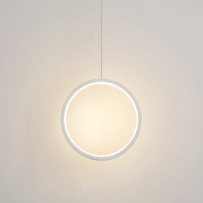 Simple Ring Shaped Hanging Lamp Kit Metal LED Bedside Suspension Pendant Light 1 White Clearhalo 'Ceiling Lights' 'Modern Pendants' 'Modern' 'Pendant Lights' 'Pendants' Lighting' 2593093