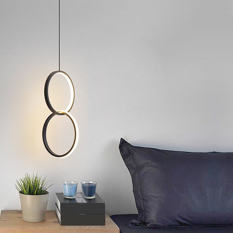 Simple Ring Shaped Hanging Lamp Kit Metal LED Bedside Suspension Pendant Light Clearhalo 'Ceiling Lights' 'Modern Pendants' 'Modern' 'Pendant Lights' 'Pendants' Lighting' 2593094