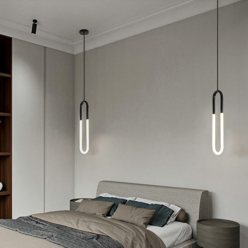 U Shaped Acrylic Ceiling Light Novelty Minimalist LED Pendant Lighting Fixture for Living Room Clearhalo 'Ceiling Lights' 'Modern Pendants' 'Modern' 'Pendant Lights' 'Pendants' Lighting' 2593102