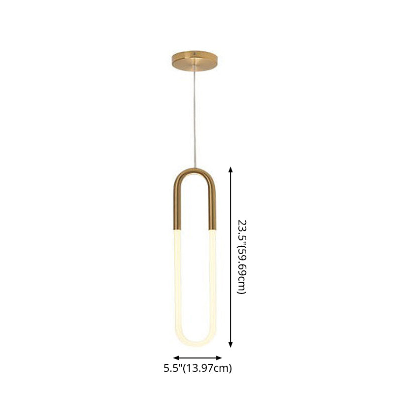 U Shaped Acrylic Ceiling Light Novelty Minimalist LED Pendant Lighting Fixture for Living Room Clearhalo 'Ceiling Lights' 'Modern Pendants' 'Modern' 'Pendant Lights' 'Pendants' Lighting' 2593105