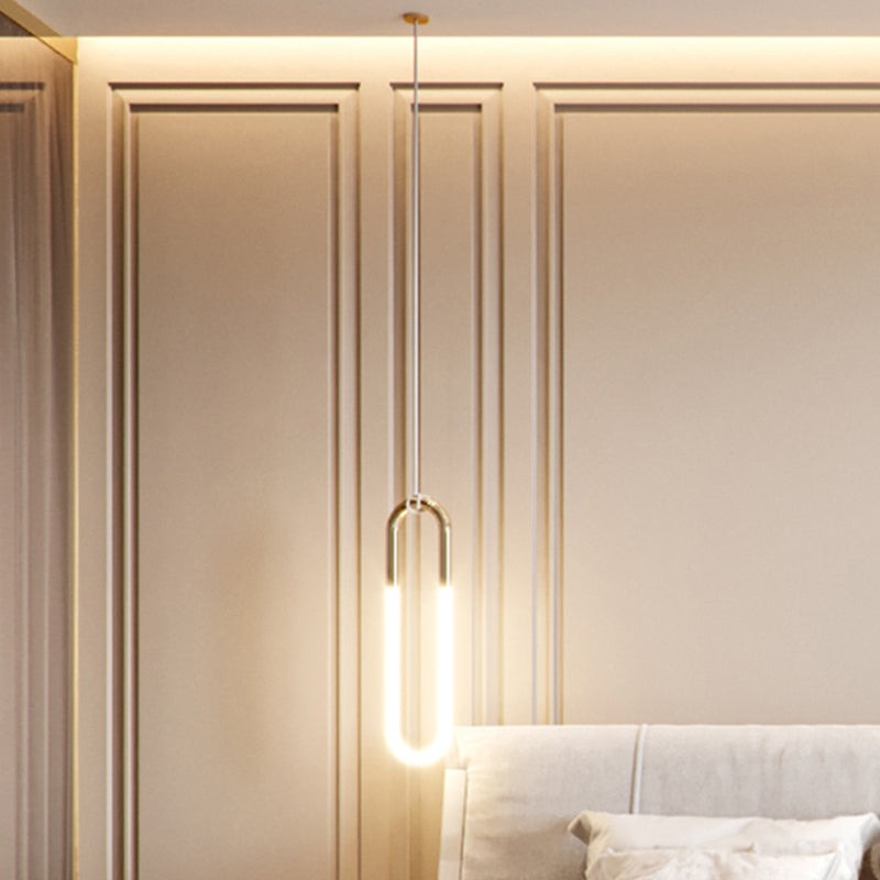 U Shaped Acrylic Ceiling Light Novelty Minimalist LED Pendant Lighting Fixture for Living Room Clearhalo 'Ceiling Lights' 'Modern Pendants' 'Modern' 'Pendant Lights' 'Pendants' Lighting' 2593106