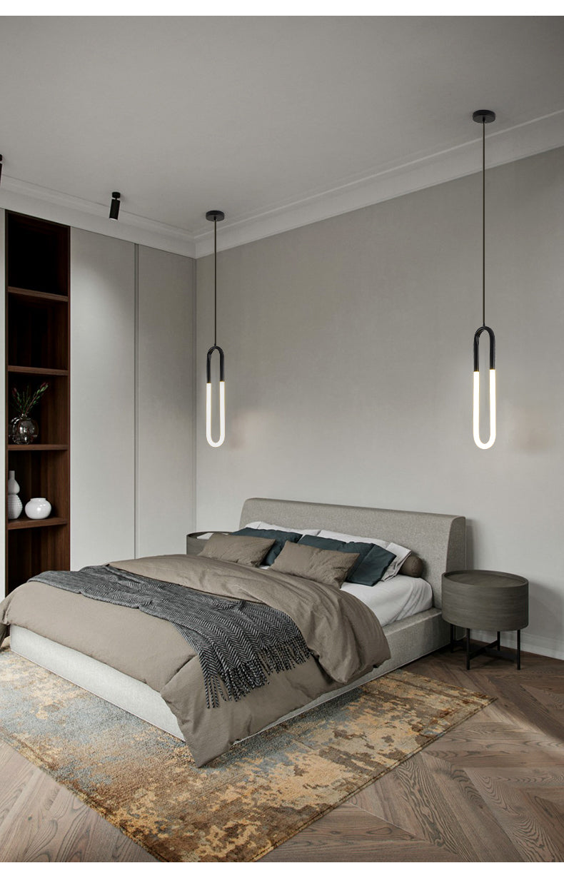 U Shaped Acrylic Ceiling Light Novelty Minimalist LED Pendant Lighting Fixture for Living Room Clearhalo 'Ceiling Lights' 'Modern Pendants' 'Modern' 'Pendant Lights' 'Pendants' Lighting' 2593111