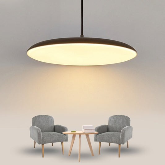 Simplicity Round LED Pendant Metal Dining Room Ceiling Hang Light with Acrylic Diffuser Clearhalo 'Ceiling Lights' 'Modern Pendants' 'Modern' 'Pendant Lights' 'Pendants' Lighting' 2593115