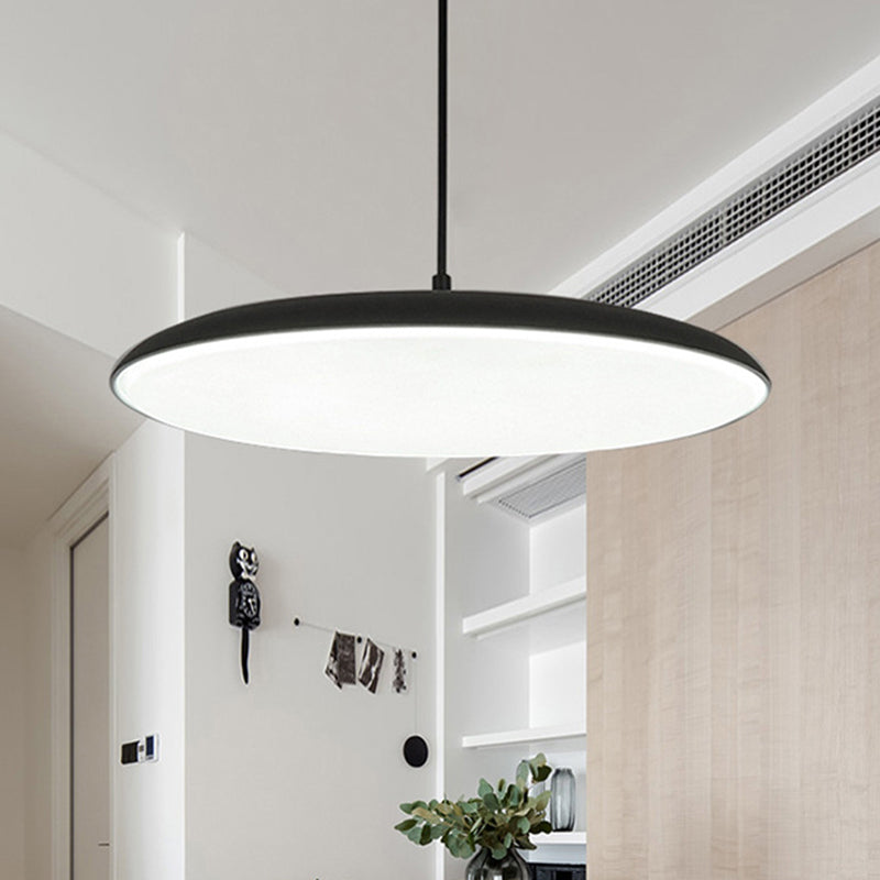 Simplicity Round LED Pendant Metal Dining Room Ceiling Hang Light with Acrylic Diffuser Clearhalo 'Ceiling Lights' 'Modern Pendants' 'Modern' 'Pendant Lights' 'Pendants' Lighting' 2593118