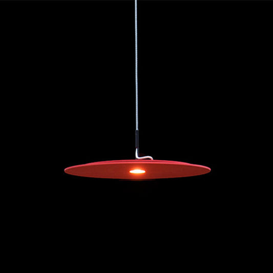 Decorative Minimalist Disk Pendant Lamp Metallic Diner Bar LED Suspension Light Fixture Red Clearhalo 'Ceiling Lights' 'Modern Pendants' 'Modern' 'Pendant Lights' 'Pendants' Lighting' 2593119