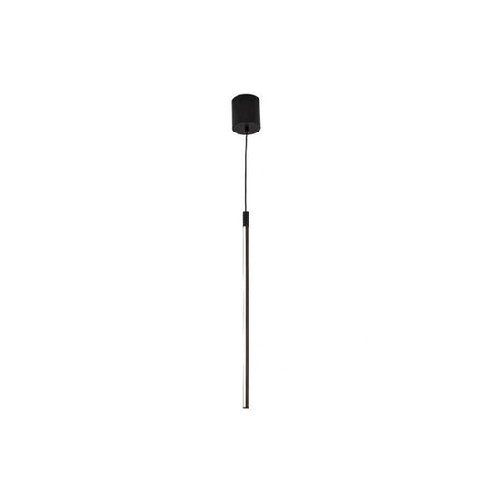 Minimalist Style LED Stick Pendant Metal Bedroom Linear Suspension Lighting in Black Black 23.5" Clearhalo 'Ceiling Lights' 'Modern Pendants' 'Modern' 'Pendant Lights' 'Pendants' Lighting' 2593126