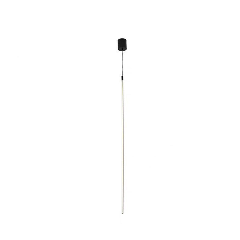 Minimalist Style LED Stick Pendant Metal Bedroom Linear Suspension Lighting in Black Black 47" Clearhalo 'Ceiling Lights' 'Modern Pendants' 'Modern' 'Pendant Lights' 'Pendants' Lighting' 2593128