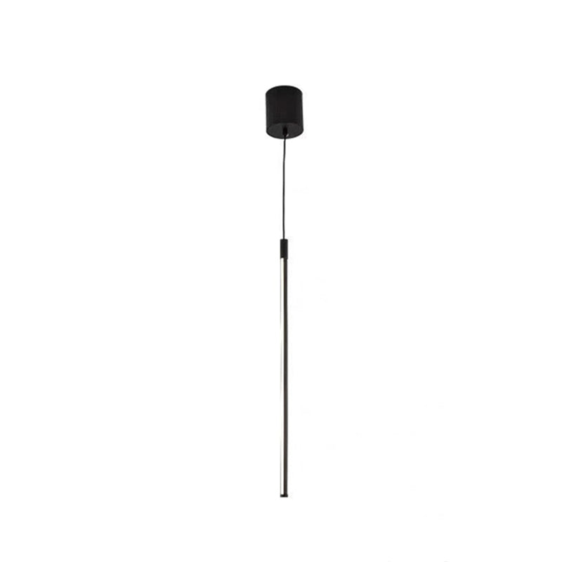 Minimalist Style LED Stick Pendant Metal Bedroom Linear Suspension Lighting in Black Black 31.5" Clearhalo 'Ceiling Lights' 'Modern Pendants' 'Modern' 'Pendant Lights' 'Pendants' Lighting' 2593130