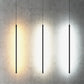 Minimalist Style LED Stick Pendant Metal Bedroom Linear Suspension Lighting in Black Clearhalo 'Ceiling Lights' 'Modern Pendants' 'Modern' 'Pendant Lights' 'Pendants' Lighting' 2593131