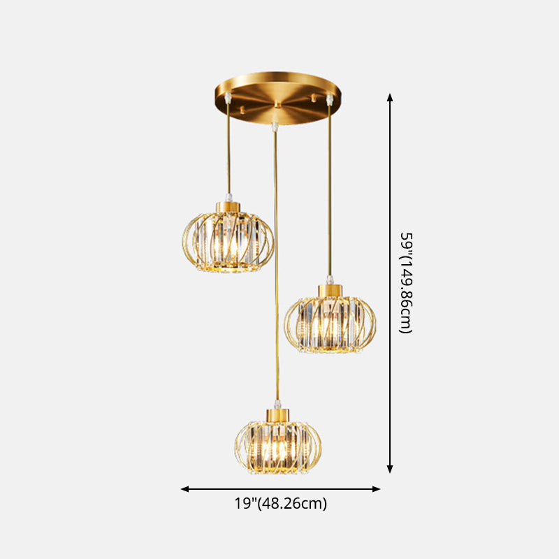 Brass Globe Pendant Light Modern Style Crystal Hanging Ceiling Lantern for Diner Clearhalo 'Ceiling Lights' 'Modern Pendants' 'Modern' 'Pendant Lights' 'Pendants' Lighting' 2593222