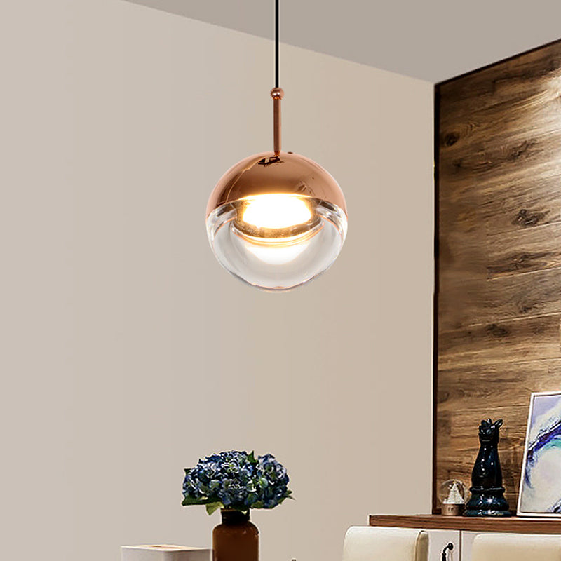 Global LED Pendant Lighting Simplicity Crystal Glass Bedside Hanging Ceiling Light Clearhalo 'Ceiling Lights' 'Modern Pendants' 'Modern' 'Pendant Lights' 'Pendants' Lighting' 2593240