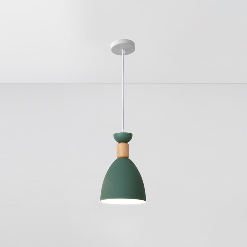 Nordic Style Ceiling Pendant Goblet Shaped Hanging Light Fixture with Metal Shade for Dining Room Green Round Clearhalo 'Ceiling Lights' 'Modern Pendants' 'Modern' 'Pendant Lights' 'Pendants' Lighting' 2593250