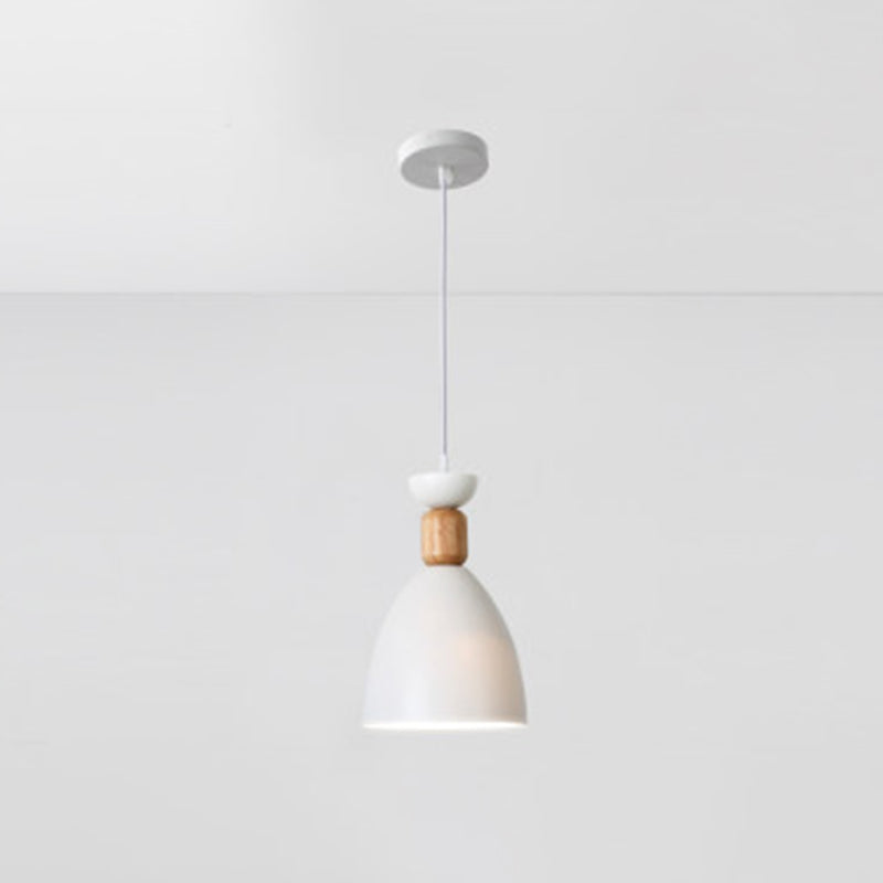 Nordic Style Ceiling Pendant Goblet Shaped Hanging Light Fixture with Metal Shade for Dining Room White Round Clearhalo 'Ceiling Lights' 'Modern Pendants' 'Modern' 'Pendant Lights' 'Pendants' Lighting' 2593252