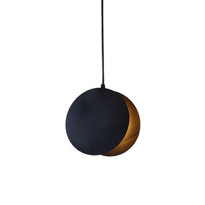 Shell Inspired Round Pendant Lamp Macaron Style Metal 1-Light Diner Ceiling Light Black 8" Clearhalo 'Ceiling Lights' 'Modern Pendants' 'Modern' 'Pendant Lights' 'Pendants' Lighting' 2593261