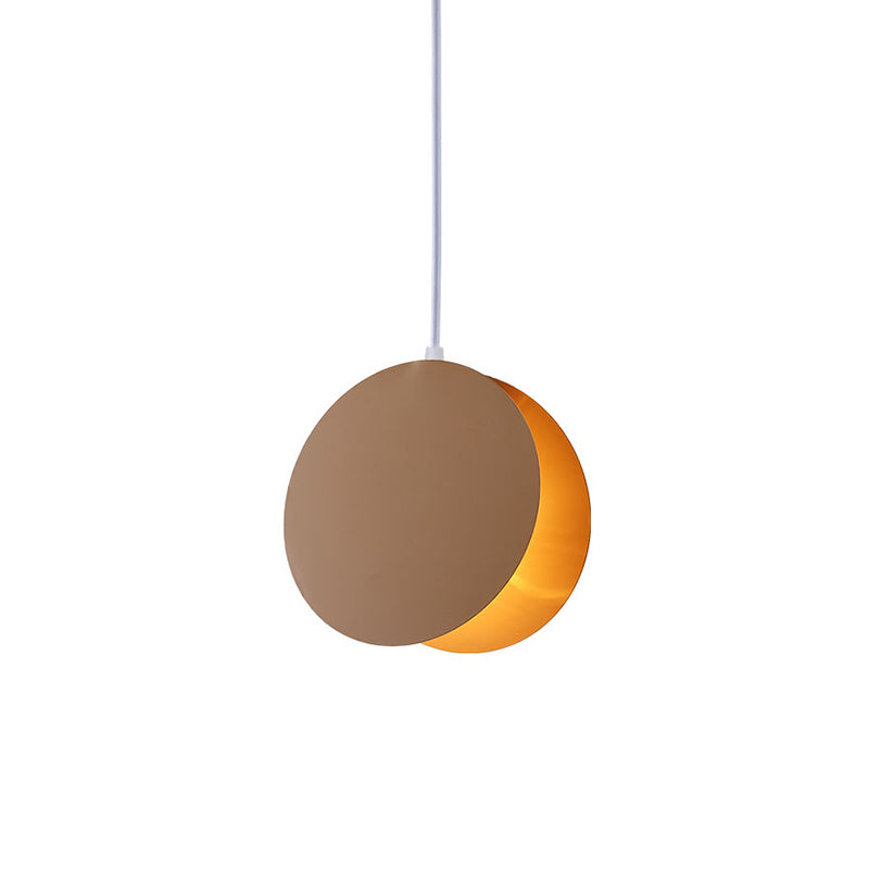 Shell Inspired Round Pendant Lamp Macaron Style Metal 1-Light Diner ...