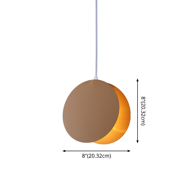 Shell Inspired Round Pendant Lamp Macaron Style Metal 1-Light Diner Ceiling Light Clearhalo 'Ceiling Lights' 'Modern Pendants' 'Modern' 'Pendant Lights' 'Pendants' Lighting' 2593275