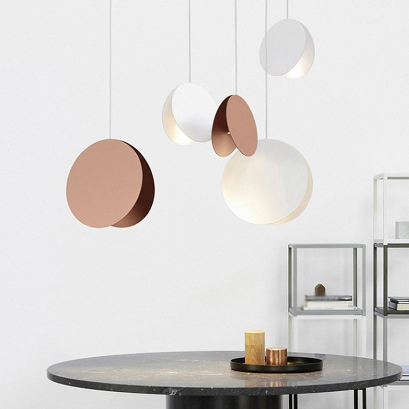 Shell Inspired Round Pendant Lamp Macaron Style Metal 1-Light Diner Ceiling Light Clearhalo 'Ceiling Lights' 'Modern Pendants' 'Modern' 'Pendant Lights' 'Pendants' Lighting' 2593290