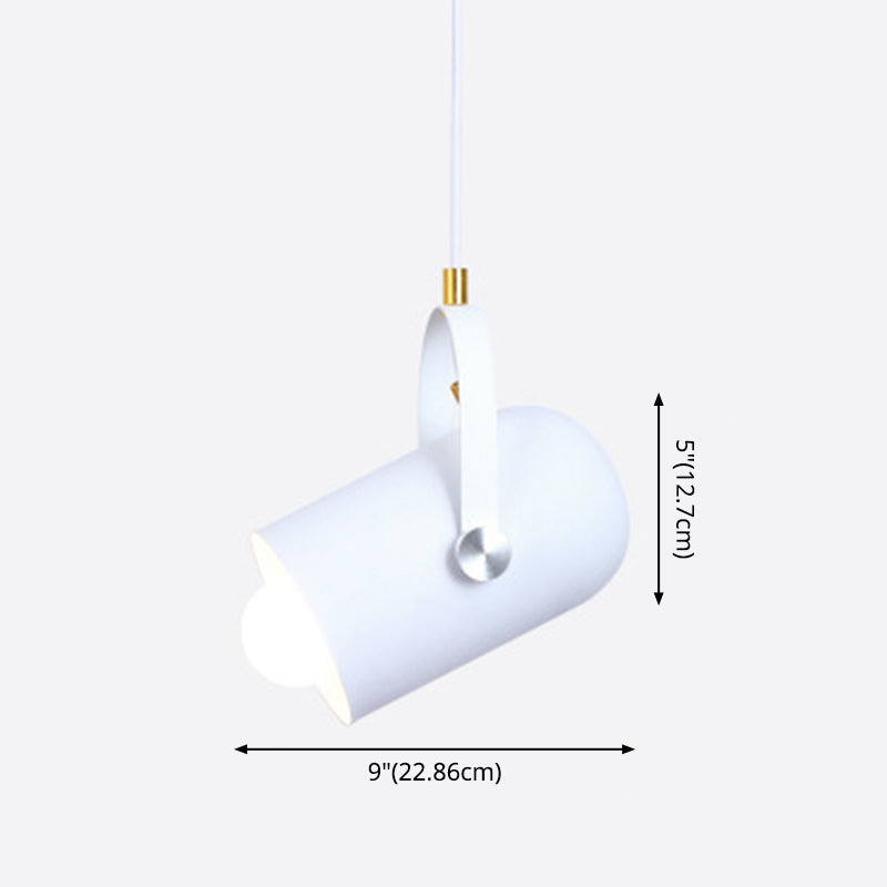 Metal Cylindrical Spotlight Macaron 1 Head Commercial Pendant Lighting with Adjustable Handle Clearhalo 'Ceiling Lights' 'Modern Pendants' 'Modern' 'Pendant Lights' 'Pendants' Lighting' 2593302