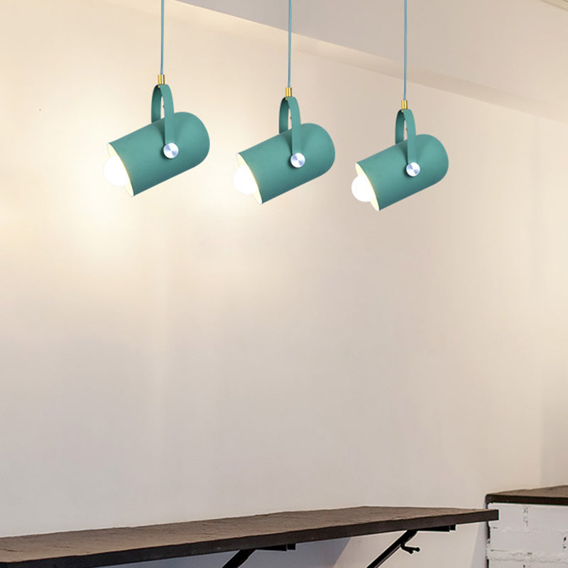 Metal Cylindrical Spotlight Macaron 1 Head Commercial Pendant Lighting with Adjustable Handle Clearhalo 'Ceiling Lights' 'Modern Pendants' 'Modern' 'Pendant Lights' 'Pendants' Lighting' 2593314