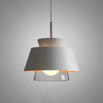 2-Shade Pendulum Light Macaron Metal and Glass 1-Bulb Restaurant Ceiling Pendant Lamp White Clearhalo 'Ceiling Lights' 'Modern Pendants' 'Modern' 'Pendant Lights' 'Pendants' Lighting' 2593406