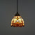 Baroque Domed Pendant Light Stained Glass Hanging Ceiling Light in Brown for Restaurant Brown 6" Cord Clearhalo 'Art Deco Pendants' 'Cast Iron' 'Ceiling Lights' 'Ceramic' 'Crystal' 'Industrial' 'Metal' 'Middle Century Pendants' 'Pendant Lights' 'Pendants' 'Tiffany close to ceiling' 'Tiffany Pendants' 'Tiffany' Lighting' 2593497