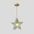 Suspended Lighting Fixture Tiffany Style Shaded Glass Hanging Pendant with Brass Canopy Blue Star Clearhalo 'Ceiling Lights' 'Glass shade' 'Glass' 'Modern Pendants' 'Modern' 'Pendant Lights' 'Pendants' Lighting' 2593520