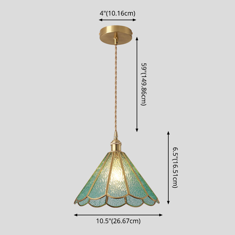 Suspended Lighting Fixture Tiffany Style Shaded Glass Hanging Pendant with Brass Canopy Clearhalo 'Ceiling Lights' 'Glass shade' 'Glass' 'Modern Pendants' 'Modern' 'Pendant Lights' 'Pendants' Lighting' 2593525