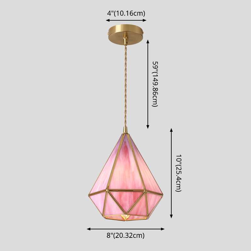 Suspended Lighting Fixture Tiffany Style Shaded Glass Hanging Pendant with Brass Canopy Clearhalo 'Ceiling Lights' 'Glass shade' 'Glass' 'Modern Pendants' 'Modern' 'Pendant Lights' 'Pendants' Lighting' 2593527