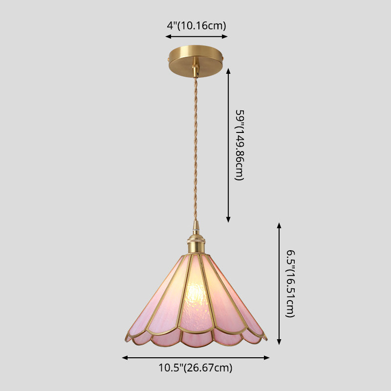 Suspended Lighting Fixture Tiffany Style Shaded Glass Hanging Pendant with Brass Canopy Clearhalo 'Ceiling Lights' 'Glass shade' 'Glass' 'Modern Pendants' 'Modern' 'Pendant Lights' 'Pendants' Lighting' 2593530