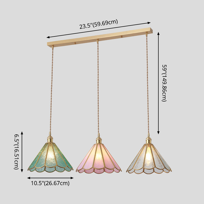 Suspended Lighting Fixture Tiffany Style Shaded Glass Hanging Pendant with Brass Canopy Clearhalo 'Ceiling Lights' 'Glass shade' 'Glass' 'Modern Pendants' 'Modern' 'Pendant Lights' 'Pendants' Lighting' 2593538