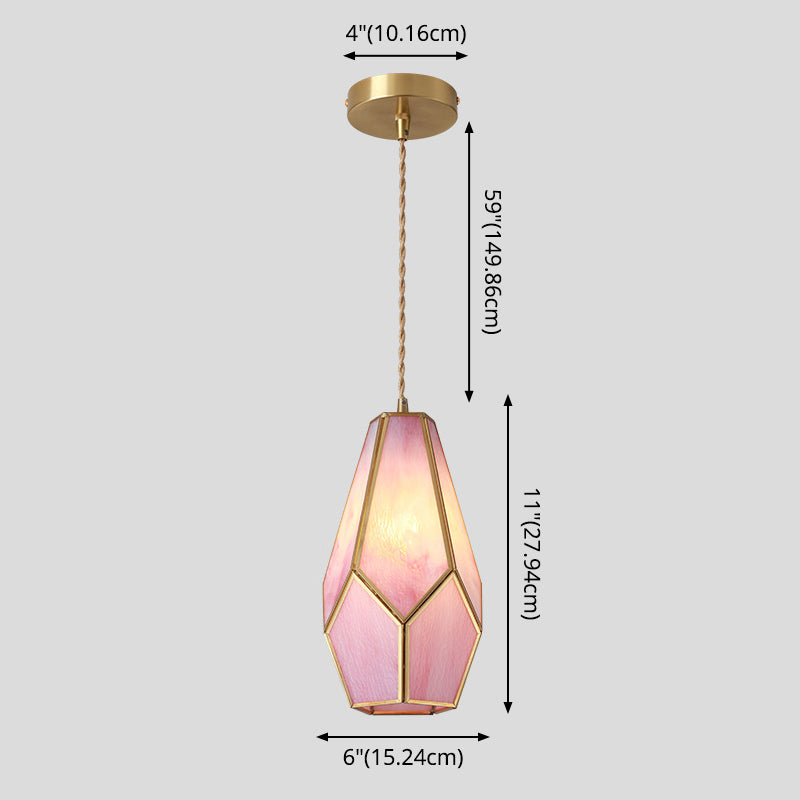 Suspended Lighting Fixture Tiffany Style Shaded Glass Hanging Pendant with Brass Canopy Clearhalo 'Ceiling Lights' 'Glass shade' 'Glass' 'Modern Pendants' 'Modern' 'Pendant Lights' 'Pendants' Lighting' 2593550