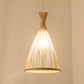 Bamboo Conical Pendant Lamp Japanese Style 1 Head Ceiling Hang Light for Tea Room Wood 16" Clearhalo 'Ceiling Lights' 'Pendant Lights' 'Pendants' Lighting' 2593610