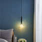 Amber Glass Ball Pendulum Light Nordic 1 Head LED Hanging Pendant with Starry String Clearhalo 'Ceiling Lights' 'Modern Pendants' 'Modern' 'Pendant Lights' 'Pendants' Lighting' 2593769