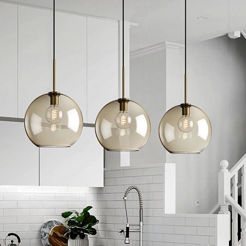 1-Light Pendant Lamp Vintage Cafe Hanging Light with Geometric Glass Shade in Brass Clearhalo 'Art Deco Pendants' 'Cast Iron' 'Ceiling Lights' 'Ceramic' 'Crystal' 'Industrial Pendants' 'Industrial' 'Metal' 'Middle Century Pendants' 'Pendant Lights' 'Pendants' 'Tiffany' Lighting' 2593779