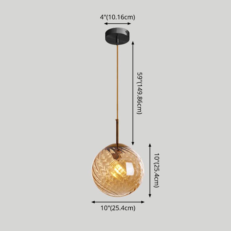 Twisted Glass Round Hanging Lamp Loft Style 1 Bulb Dining Room Ceiling Light Fixture Clearhalo 'Art Deco Pendants' 'Cast Iron' 'Ceiling Lights' 'Ceramic' 'Crystal' 'Industrial Pendants' 'Industrial' 'Metal' 'Middle Century Pendants' 'Pendant Lights' 'Pendants' 'Tiffany' Lighting' 2593819