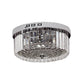 Drum Flush Mount Lamp Modernist Crystal 5 Lights Bedroom Flush-Mount Light Fixture in Chrome Finish Clearhalo 'Ceiling Lights' 'Close To Ceiling Lights' 'Close to ceiling' 'Flush mount' Lighting' 259400