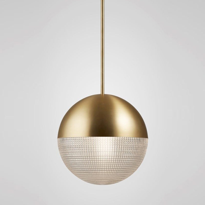 Modern Style Hemispherical Glass Hanging Light Frosted Metal Lamp Body 1-light Pendant Light for Aisle Bar Clearhalo 'Ceiling Lights' 'Modern Pendants' 'Modern' 'Pendant Lights' 'Pendants' Lighting' 2594149
