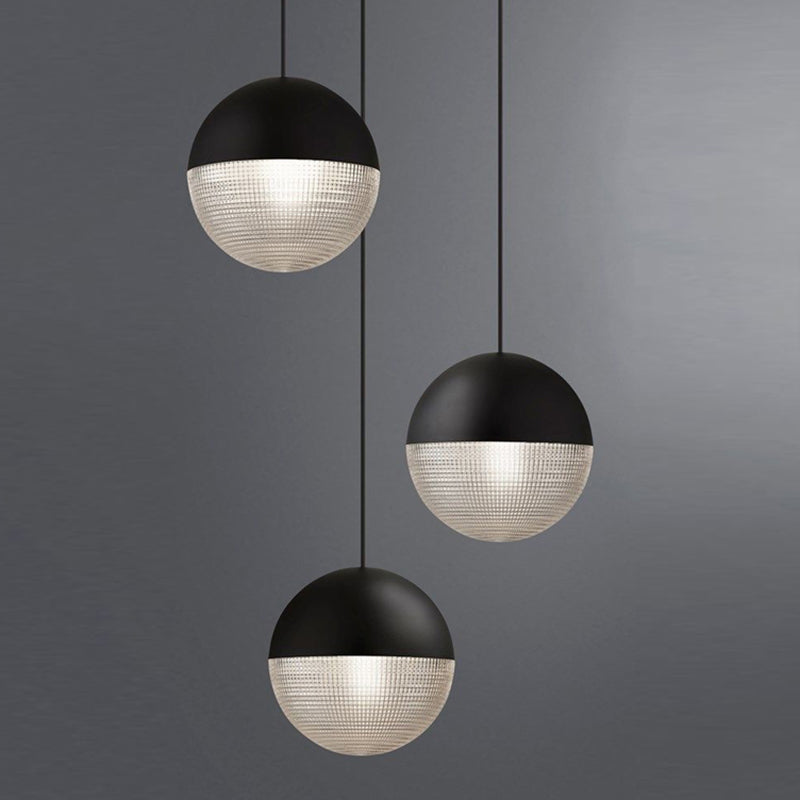 Modern Style Hemispherical Glass Hanging Light Frosted Metal Lamp Body 1-light Pendant Light for Aisle Bar Clearhalo 'Ceiling Lights' 'Modern Pendants' 'Modern' 'Pendant Lights' 'Pendants' Lighting' 2594153