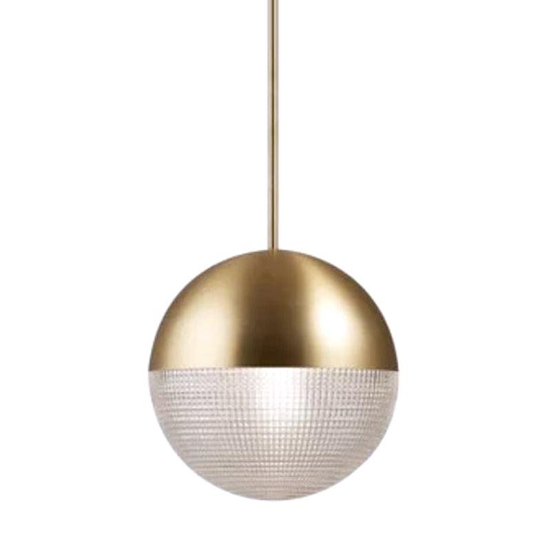 Modern Style Hemispherical Glass Hanging Light Frosted Metal Lamp Body 1-light Pendant Light for Aisle Bar Clearhalo 'Ceiling Lights' 'Modern Pendants' 'Modern' 'Pendant Lights' 'Pendants' Lighting' 2594155