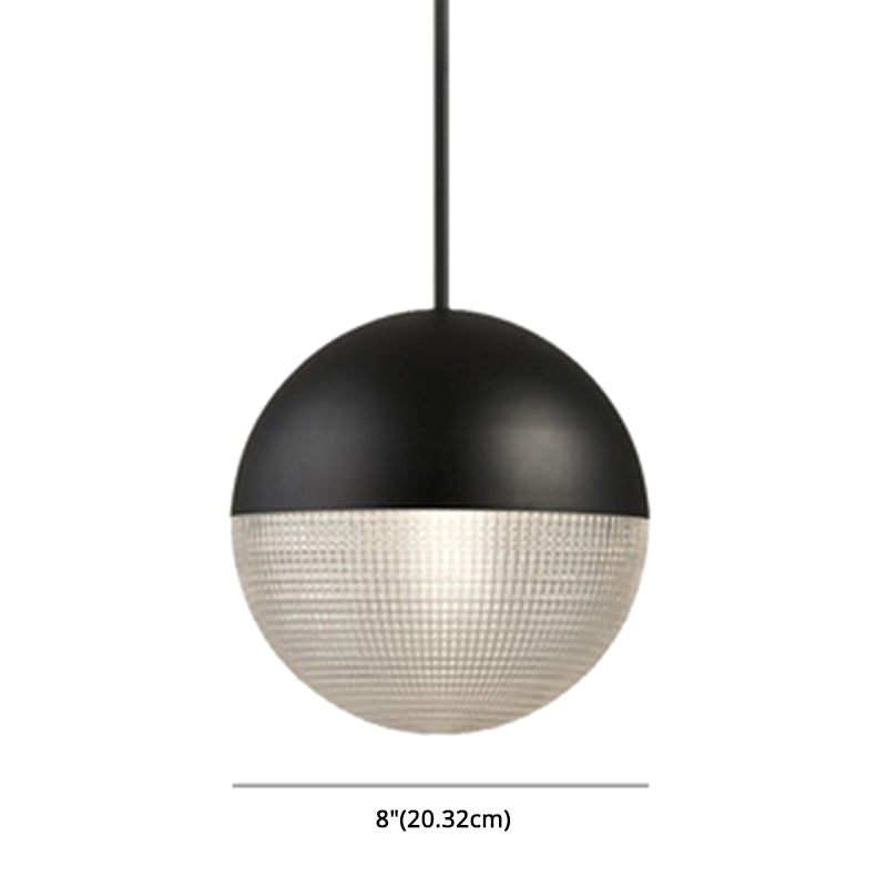 Modern Style Hemispherical Glass Hanging Light Frosted Metal Lamp Body 1-light Pendant Light for Aisle Bar Clearhalo 'Ceiling Lights' 'Modern Pendants' 'Modern' 'Pendant Lights' 'Pendants' Lighting' 2594156