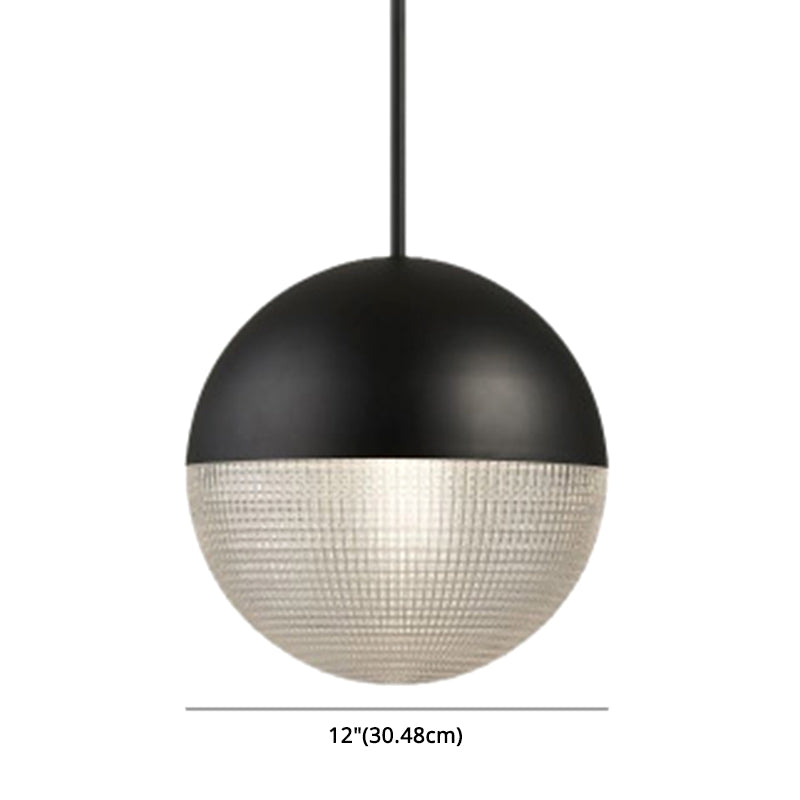Modern Style Hemispherical Glass Hanging Light Frosted Metal Lamp Body 1-light Pendant Light for Aisle Bar Clearhalo 'Ceiling Lights' 'Modern Pendants' 'Modern' 'Pendant Lights' 'Pendants' Lighting' 2594157