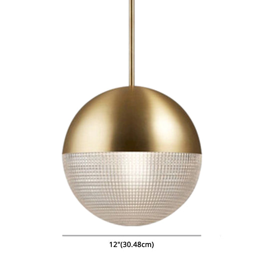 Modern Style Hemispherical Glass Hanging Light Frosted Metal Lamp Body 1-light Pendant Light for Aisle Bar Clearhalo 'Ceiling Lights' 'Modern Pendants' 'Modern' 'Pendant Lights' 'Pendants' Lighting' 2594158