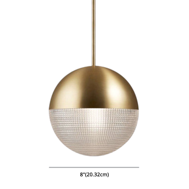 Modern Style Hemispherical Glass Hanging Light Frosted Metal Lamp Body 1-light Pendant Light for Aisle Bar Clearhalo 'Ceiling Lights' 'Modern Pendants' 'Modern' 'Pendant Lights' 'Pendants' Lighting' 2594159