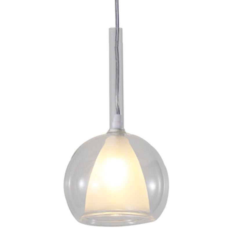 Electroplate Polishing Glass Hanging Light Ball Shape Modern Simplicity 1-Light Pendant Lamp for Dining Room Bedroom Clear Clearhalo 'Ceiling Lights' 'Modern Pendants' 'Modern' 'Pendant Lights' 'Pendants' Lighting' 2594164