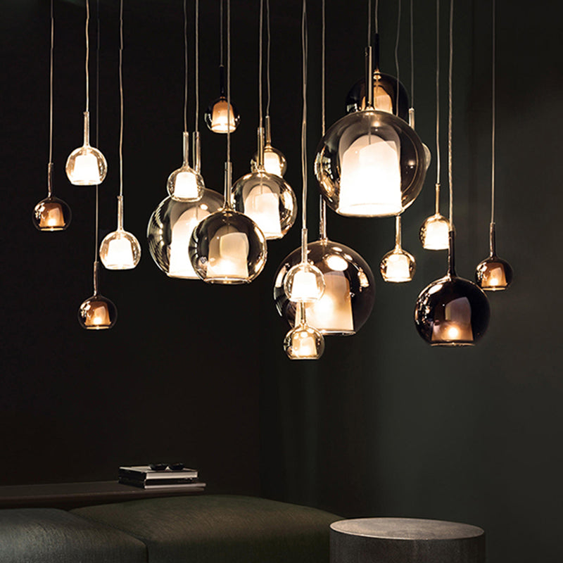 Electroplate Polishing Glass Hanging Light Ball Shape Modern Simplicity 1-Light Pendant Lamp for Dining Room Bedroom Clearhalo 'Ceiling Lights' 'Modern Pendants' 'Modern' 'Pendant Lights' 'Pendants' Lighting' 2594166